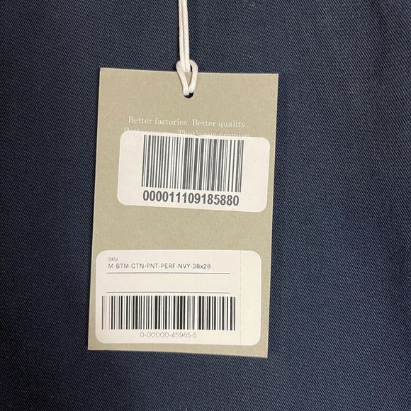 Everlane Chino Pants Mens Size 38 x 28 Navy Slim Stretch Performance Casual NEW - Picture 4 of 12